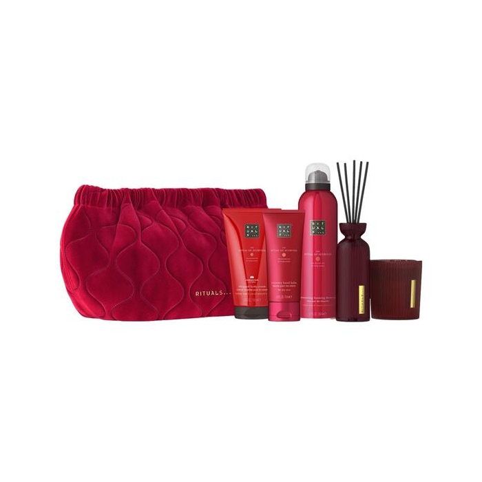 The Ritual of Ayurveda Large Gift Set 2025=Candle 140g,Hand Balm 70 ml,Foaming Shower Gel 200 ml, Body Cream 150ml,Mini Fragrance Sticks 70ml