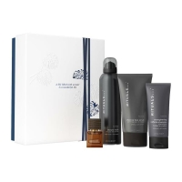 Homme Medium Gift Set 2025=Charcoal Face Scrub 125 ml,Shower Foam 200 ml,  Strengthening Caffeine Shampoo 70ml, Travel - L'Essentiel, 15 ml