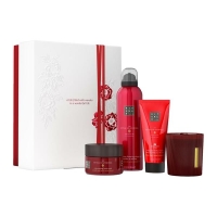The Ritual of Ayurveda Medium Gift Set 2025=Candle 140g, Body Cream 100ml,  Body Scrub 125g, Foaming Shower Gel 200 ml