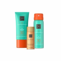 The Ritual of Karma Sun Trial Set = Shimmering Body Oil 30 ml + Sun Protection Face Cream SPF 30 50 ml + Sun Protection Milky Spray 30 50 ml