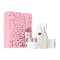 The Ritual of Sakura Large Gift Set 2024 =  Candle 140g + Fragrance Sticks 70ml + Foaming Shower Gel 200 ml + Body Cream 200 ml