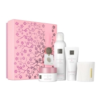 The Ritual of Sakura Medium Gift Set 2024 =  Body Cream 100 ml + Candle 140g + Body Scrub 125 g + Foaming Shower Gel 200 ml