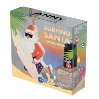XMAS Set Surfing Santa Catches Tehe Spirit 46 = Nail Polish Blush Champagne 15 ml + Surfiig Santa Catches Tehe Spirit Kugel