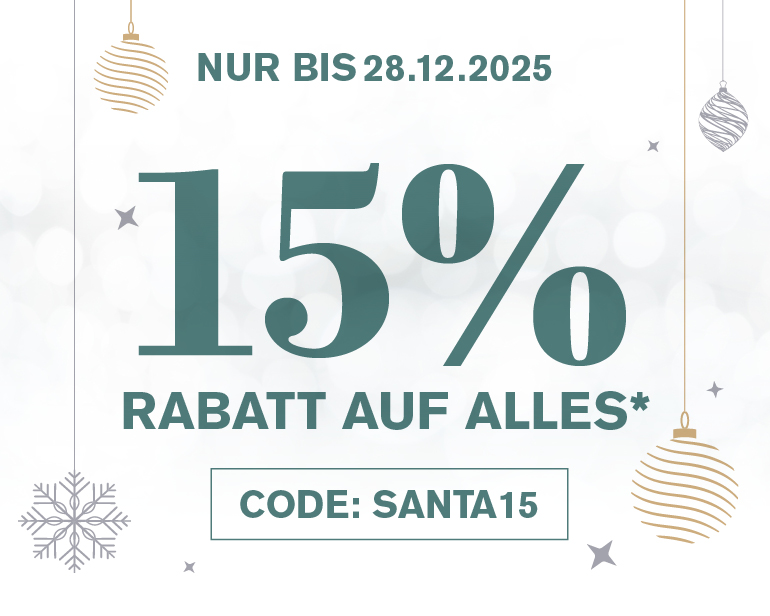 15 % Rabatt mit Code  | Dezember | 25.12. bis 28.12.26